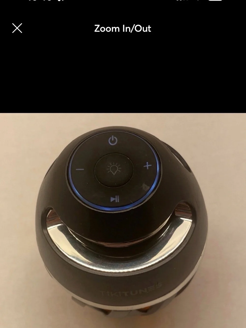 TikiTunes Black Bluetooth Flame Speaker with Amber LED Ambient Lighting